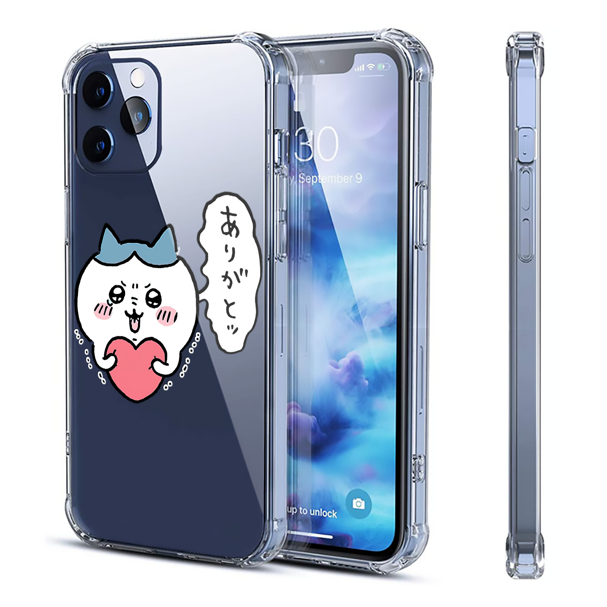 （画像用） ちいかわ ハチワレ Chii-kawa hachiware 【iPhone 12シリーズ対応】透明スマホケース（クリアソフトケース）